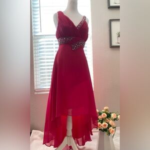 Elegant Magenta Evening Dress
